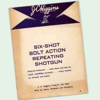 JC HIGGINS MODEL 10 BOLT ACTION SHOTGUN OWNERS PART GUN MANUAL 