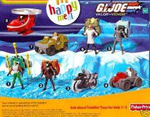 Joe Valor vs. Venom toy set (all 8)   McDonalds/Hasbro (2004 