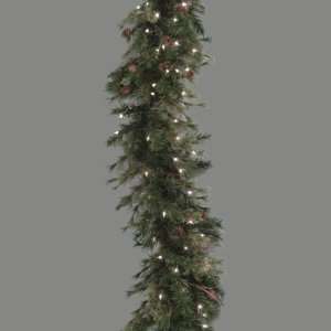   Pre Lit Mixed Country Pine Artificial Christmas Garland   Clear Lights
