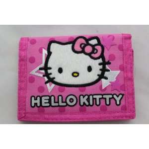  Hello Kitty Kids Canvas Trifold Wallet   Pink Star 