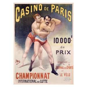 Casino de Paris Championnat de Lutte Giclee Poster Print by PAL (Jean 