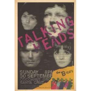 Talking Heads   The B 52s Concert Poster (1978) Cocoanut Grove Santa 
