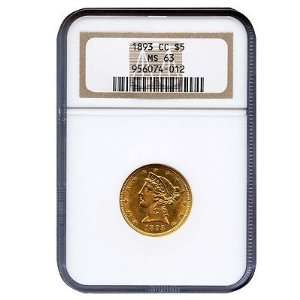   Gold $5 Liberty Head Variety 2 Motto Above Eagle MS63 NGC Sports