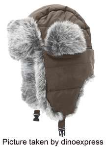 NEW Unisex USHANKA Faux Fur TRAPPER Russian Hunting Hat BROWN osfm 
