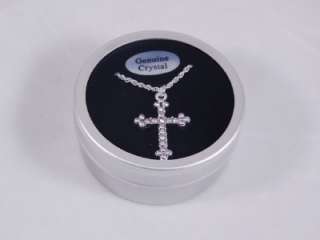 New Genuine Crystal Cross Necklace In a Nice Gift Box  
