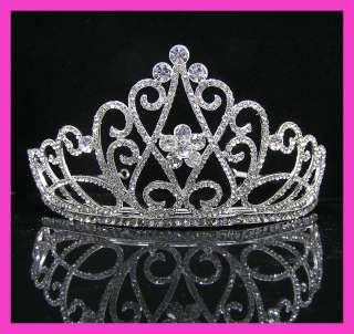 Wedding/Bridal crystal veil tiara crown headband CR224  