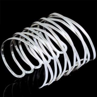 Cool Wide Silver Plated Claw Cuff Bracelet Slender Look  