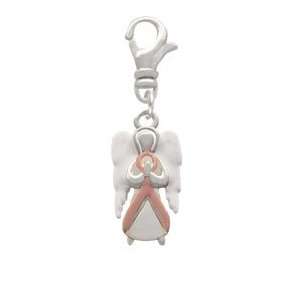  Pink Ribbon Angel Clip On Charm Arts, Crafts & Sewing