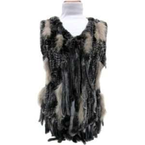  Mitchies Matchings Knit Fur Vest Womens
