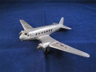 Vintage Tootsietoy #717 TWA DC 2 1937 Silver Toy Plane  