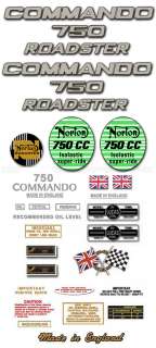 1970 73:750 Roadster  Norton Commando Roadster Decalset  