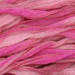  Hand Dyed Silk Multi color Pink Ribbon: Home & Kitchen