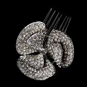    Silver Hair Comb with Dazzling Crystals and Rhinestones Beauty