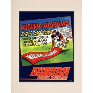  1989 Auburn vs. Alabama 10.5x14 Matted Historic Football 