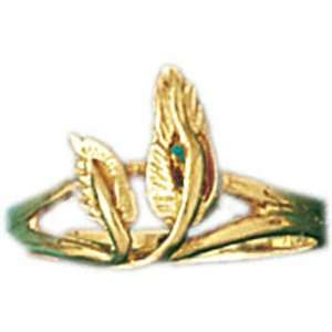  14kt Yellow Gold Leaf Ring Jewelry