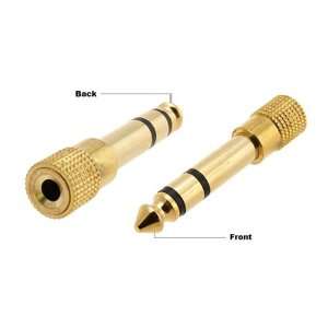   Male to 3.5mm Female Gold Tone Audio Adapter Converter Electronics