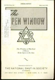 Open Window National Shut In Society Annual Report 1978  