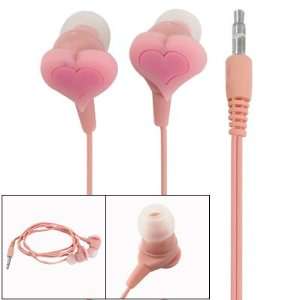   Earbuds Heart Design Pink In Ear Earphone