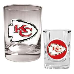  Kansas City Chiefs Rocks Glass & Shot Glass Set   Primary 