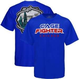  Cage Fighter by MMA Authentics Royal Blue Chicago T shirt 