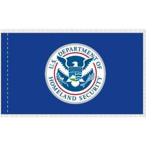  3 x 5 ft. DHS Flag   Pole Sleeve w/ Silver Fringe: Patio 