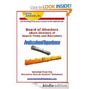Board of Directors eBook Directory of Search Firms and Recruiters (Job 