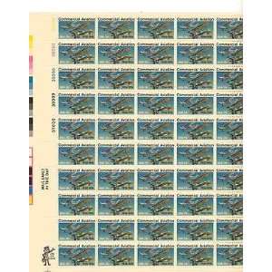 Commercial Aviation Sheet of 50 x 13 Cent US Postage Stamps NEW Scot 