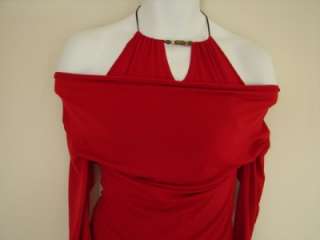 Byer Red Stretch Halter Shoulder Stretch Shirt Top Shirt Set M 