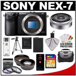  Sony Alpha NEX 7 Digital Camera Body (Black) with E 16mm 