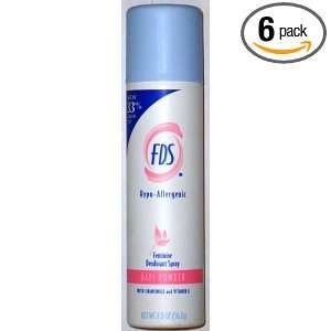  FDS Feminine Deoderant Spray Baby Powder 2 Oz (Pack of 6 