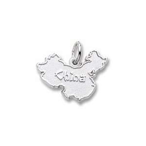 China Map Charm in Sterling Silver