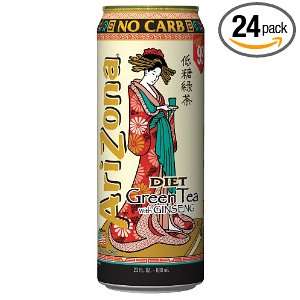 Arizona Diet Green Tea With Ginseng, 23 Ounces (Pack Of 24):  