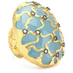  Azaara Hot Rocks Andes Blue Chalcedony Ring, Size 8 