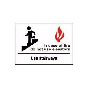   USE ELEVATORS USE STAIRWAYS (W/GRAPHIC) Sign   7 x 10 .040 Aluminum