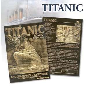  1912 Titanic Whitestar Ship 23K Gold Card 