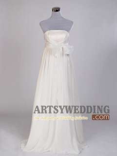 Chiffon Empire Bridal Gown Wedding Dress Custom Size: 2 4 6 8 10 12 14 