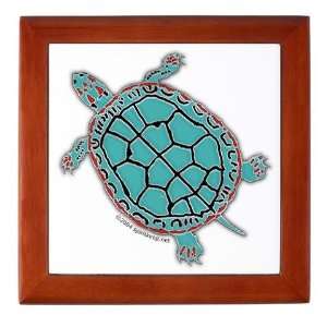  Turtle in Turquoise Art Keepsake Box by  Baby