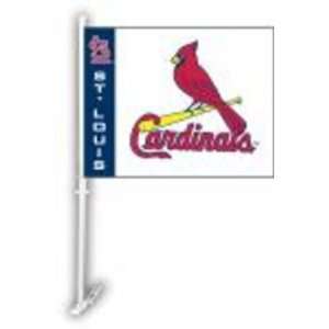 St. Louis Cardinals Car Flag W/Wall Brackett Set Of 2   Car Flag Stl 