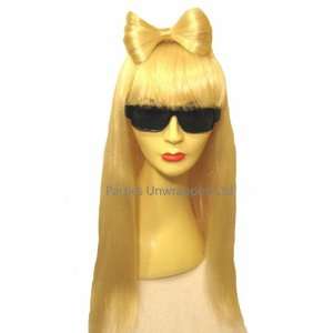  Lady Gaga Wig, Bow & Glasses Fancy Dress Kit   Long Toys 