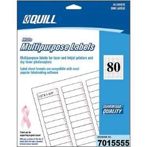  Quill Brand Pink Ribbon Address Labels 1/2x1 3/4, 2000/Box 