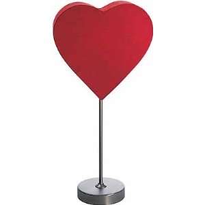    Passion Red Rice Paper Heart Shape Table Lamp