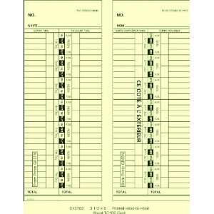  013702 Weekly Time Cards For Royal TC100/TC200 (Box of 