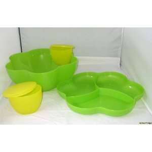   Tupperware CHIP N DIP Serving Party Bowl SET GREEN NEW: Home & Kitchen