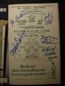   Coca Judy Kaye On The Twentieth Century Cast Signed Playbill 584P