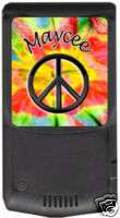 TIE DYE PEACE SIGN CELL PHONE IPOD DECALS WITH NAME  