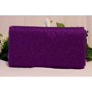  Premium Glitter Tulle Fabric 54 inch 10 Yards, Purple 