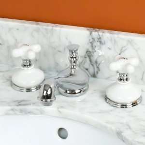 Tullamore Widespread Faucet with Porcelain Escutcheons & Porcelain 