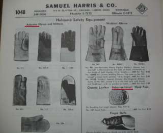 HUGE TOOL CATALOG Samuel Harris DEVCON ASBESTOS Gloves  