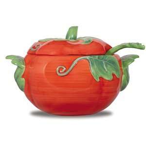  Randy Ouzts Tomato Soup Tureen & Ladle: Kitchen & Dining