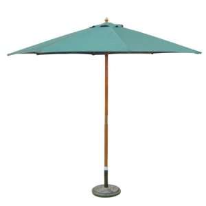   Hunter Green Wooden Patio Umbrella with Pulley: Patio, Lawn & Garden